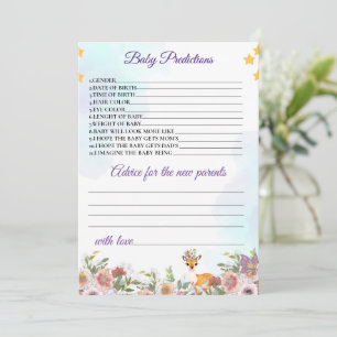 Invitación Pequeño ciervo, tema de Baby Shower de la flor ros