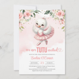 Invitación Pequeño cisne lindo con vestido de tutu chispas do