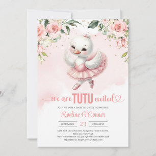 Invitación Pequeño cisne lindo con vestido de tutu chispas do