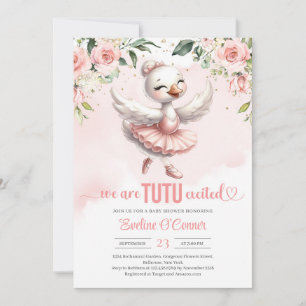 Invitación Pequeño cisne lindo con vestido de tutu chispas do