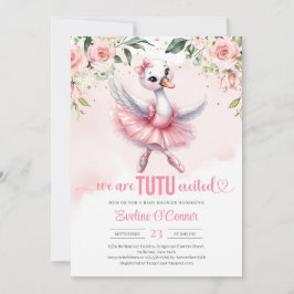 Invitación Pequeño cisne lindo con vestido de tutu chispas do