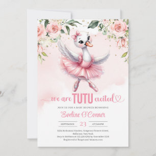 Invitación Pequeño cisne lindo con vestido de tutu chispas do