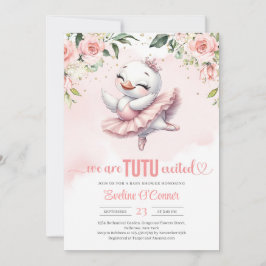 Invitación Pequeño cisne lindo con vestido de tutu rosa salpi