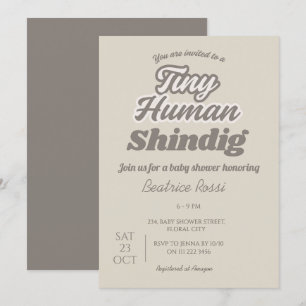 Invitación Pequeño Co-Ed Humano Hindg Neutral Baby Shower
