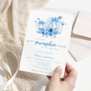 Invitación Pequeño color de agua de calabaza caída Baby Showe