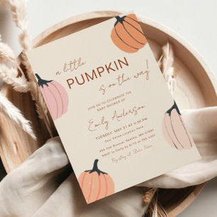 Invitación Pequeño color de agua de la caída de la calabaza B