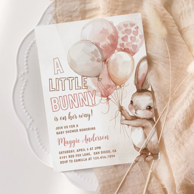 Invitación Pequeño conejito Bebé Niña Ducha (Subido por el creador)
