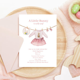 Invitación Pequeño conejito Chica rosado de Pascua Baby Showe
