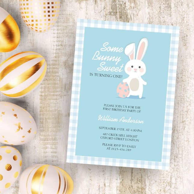 Invitación Pequeño conejito cumpleaños dulce de Pascua (Subido por el creador)