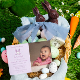 Invitación Pequeño conejo el primer cumpleaños