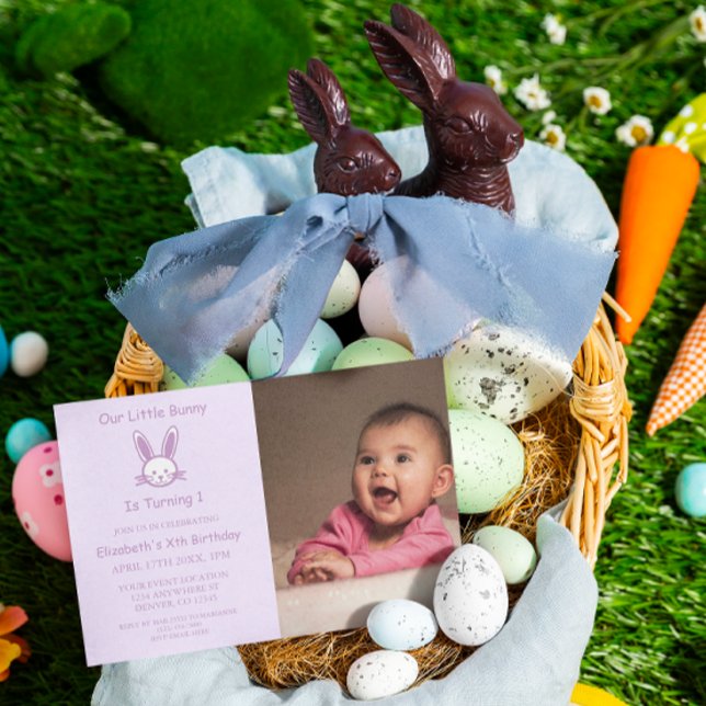 Invitación Pequeño conejo el primer cumpleaños (Subido por el creador)