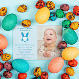 Invitación Pequeño conejo el primer cumpleaños