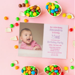 Invitación Pequeño conejo el primer cumpleaños