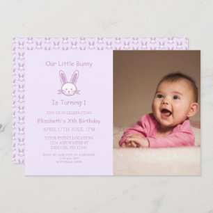 Invitación Pequeño conejo el primer cumpleaños