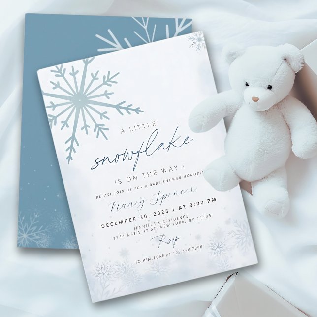 Invitación Pequeño copo de nieve de Baby Shower en invierno (Subido por el creador)