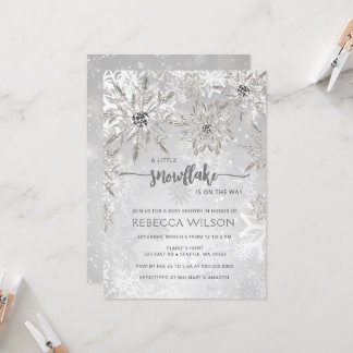 Invitación Pequeño copo de nieve en camino a Baby Shower