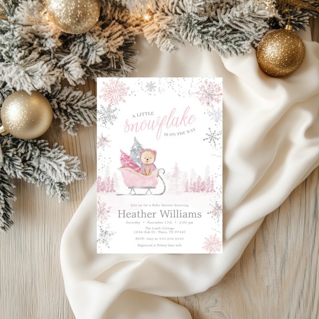 Invitación Pequeño copo de nieve en camino a Baby Shower de i (Subido por el creador)
