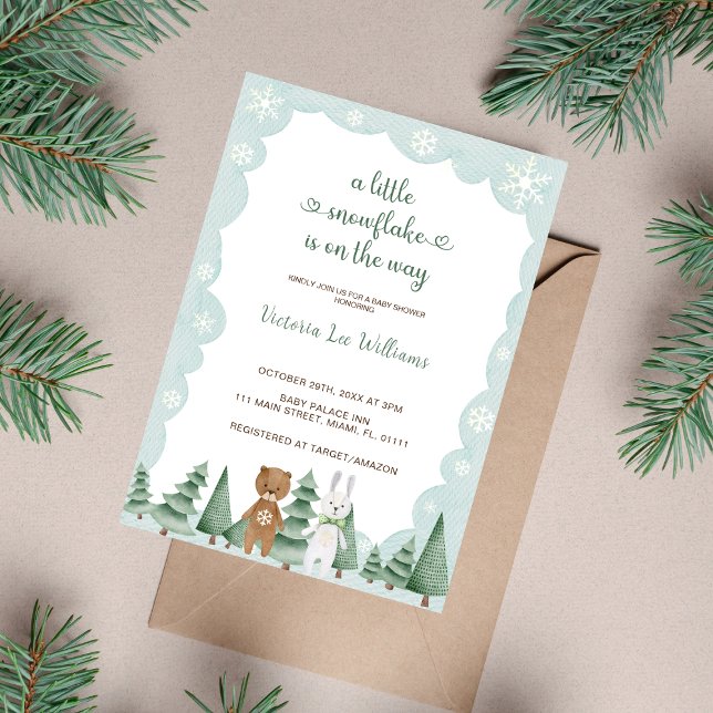Invitación Pequeño copo de nieve en camino a Baby Shower de i (Subido por el creador)