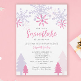 Invitación Pequeño copo de nieve en camino a Baby Shower Wint