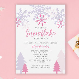Invitación Pequeño copo de nieve en camino a Baby Shower Wint