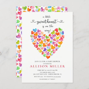 Invitación Pequeño corazón Chicas Baby Shower Invita
