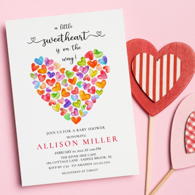 Invitación Pequeño corazón Chicas Baby Shower Invita (Subido por el creador)