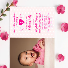 Invitación Pequeño corazón primer cumpleaños