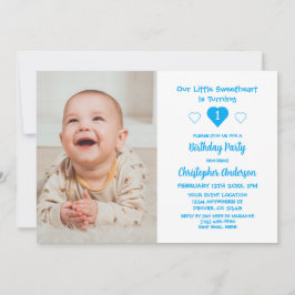 Invitación Pequeño corazón primer cumpleaños