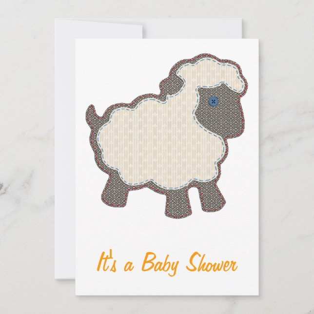 Invitación Pequeño cordero Baby Shower (Anverso)