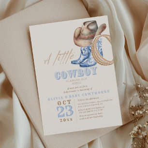 Invitación Pequeño Cowboy Primer Rodeo Bebé ducha
