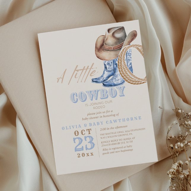 Invitación Pequeño Cowboy Primer Rodeo Bebé ducha (Subido por el creador)