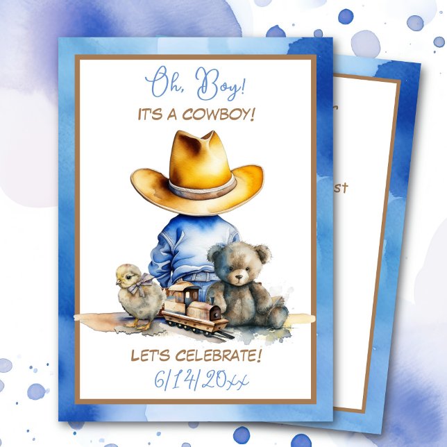 Invitación Pequeño Cowboy Thalem Baby Shower (Subido por el creador)