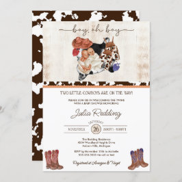 Invitación Pequeño Cowboy Twys Chin Western V2 Baby Shower