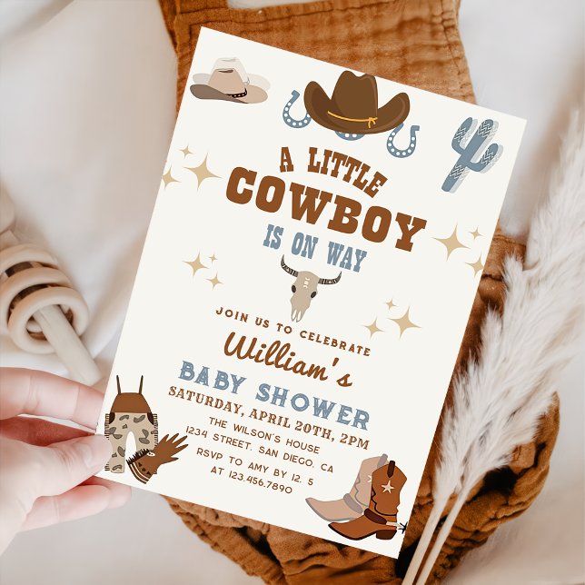 Invitación Pequeño Cowboy Wild West Rodeo Boy Baby Shower (Subido por el creador)