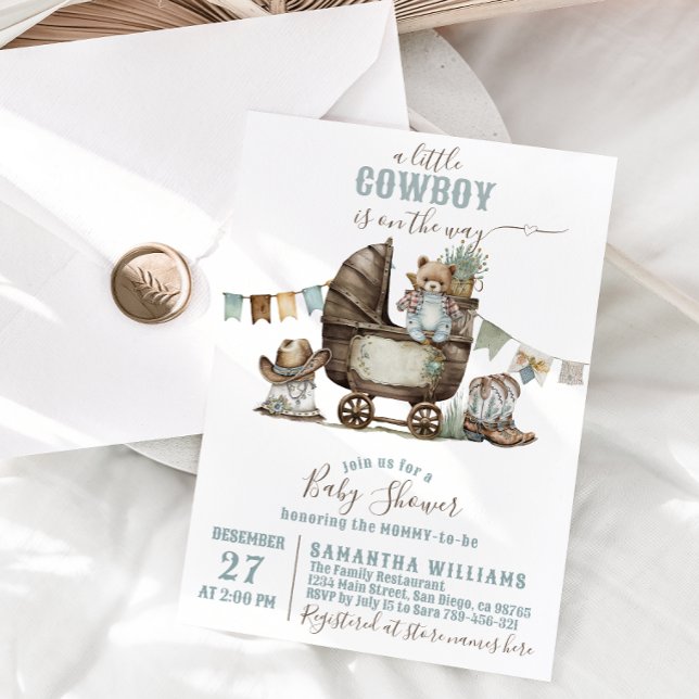 Invitación Pequeño cowdoy Wild West Boy Baby Shower (Subido por el creador)