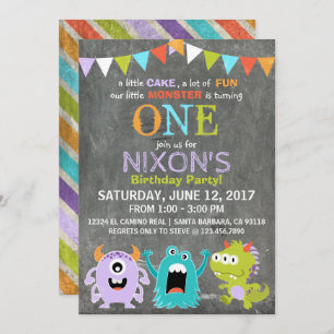 Invitación Pequeño cumpleaños asustadizo lindo de los