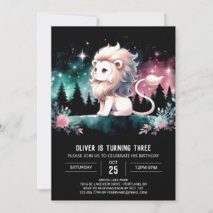 Invitación Pequeño cumpleaños de león mágico