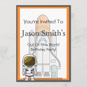 Invitación Pequeño cumpleaños del astronauta y de la nave