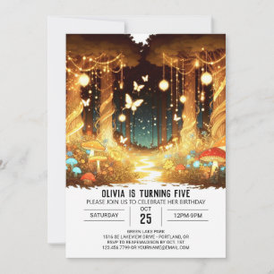 Invitación Pequeño cumpleaños digital de Woodland encantado