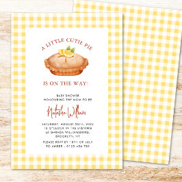 Invitación Pequeño Cutie Pie Yellow Checkpoint Baby Shower