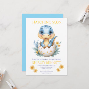 Invitación Pequeño Dino en Camino: Eclosión de Bebé Dinosauri