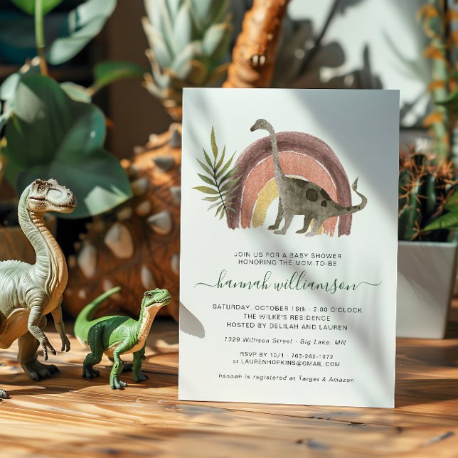 Invitación Pequeño dinosaurio Baby Shower (Subido por el creador)