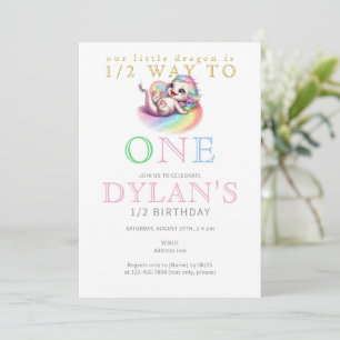 Invitación Pequeño dragón a mitad de camino a un cumpleaños r