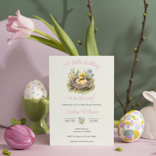 Invitación Pequeño Duckling En La Forma En Que La Niña Ducha  (Subido por el creador)