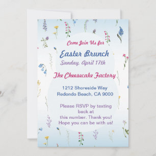 Invitación Pequeño e-Vite de Pascua de Flor Silvestre - Invit