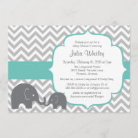 Pequeño elefante Chevron Color Editable Baby Showe