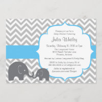 Pequeño elefante Chevron Color Editable Baby Showe