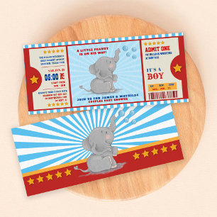Invitación Pequeño elefante de cacahuete Ticket Parejas Baby 
