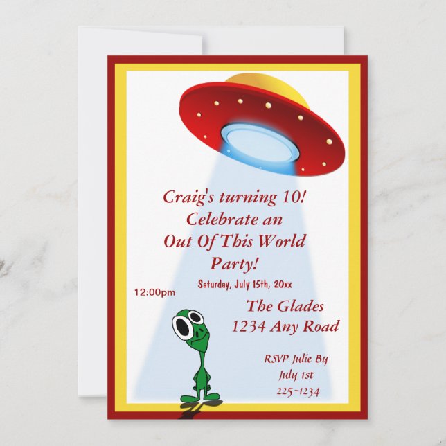 Invitación Pequeño extranjero (Anverso)