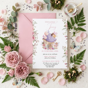 Invitación  Pequeño Fairy Whimsical Magical 1er cumpleaños